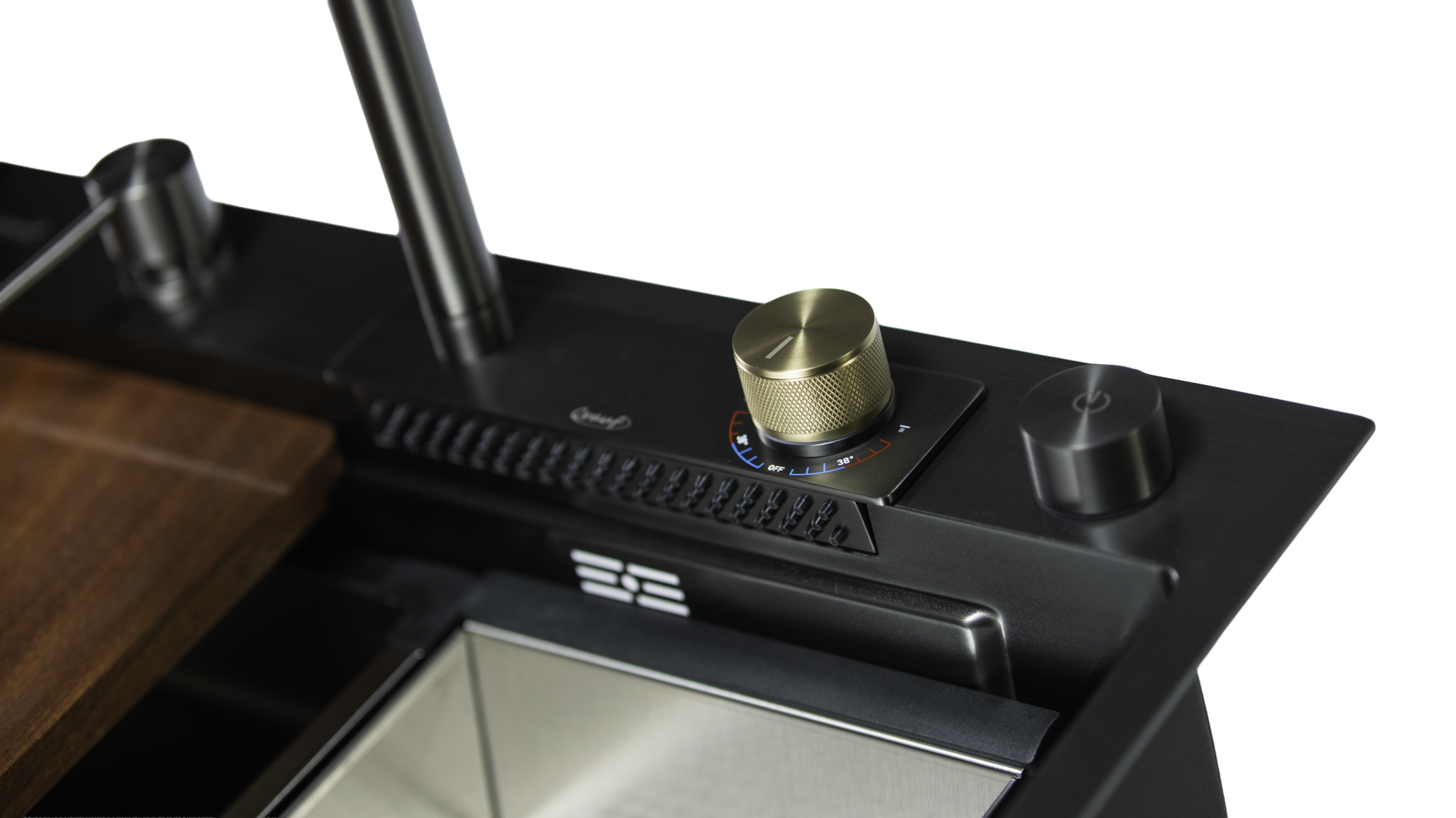 Crauf Dolce Vita Pro Kitchen Sink 75cm 6375 Dark Graphite Gunmetal Detay Görseli