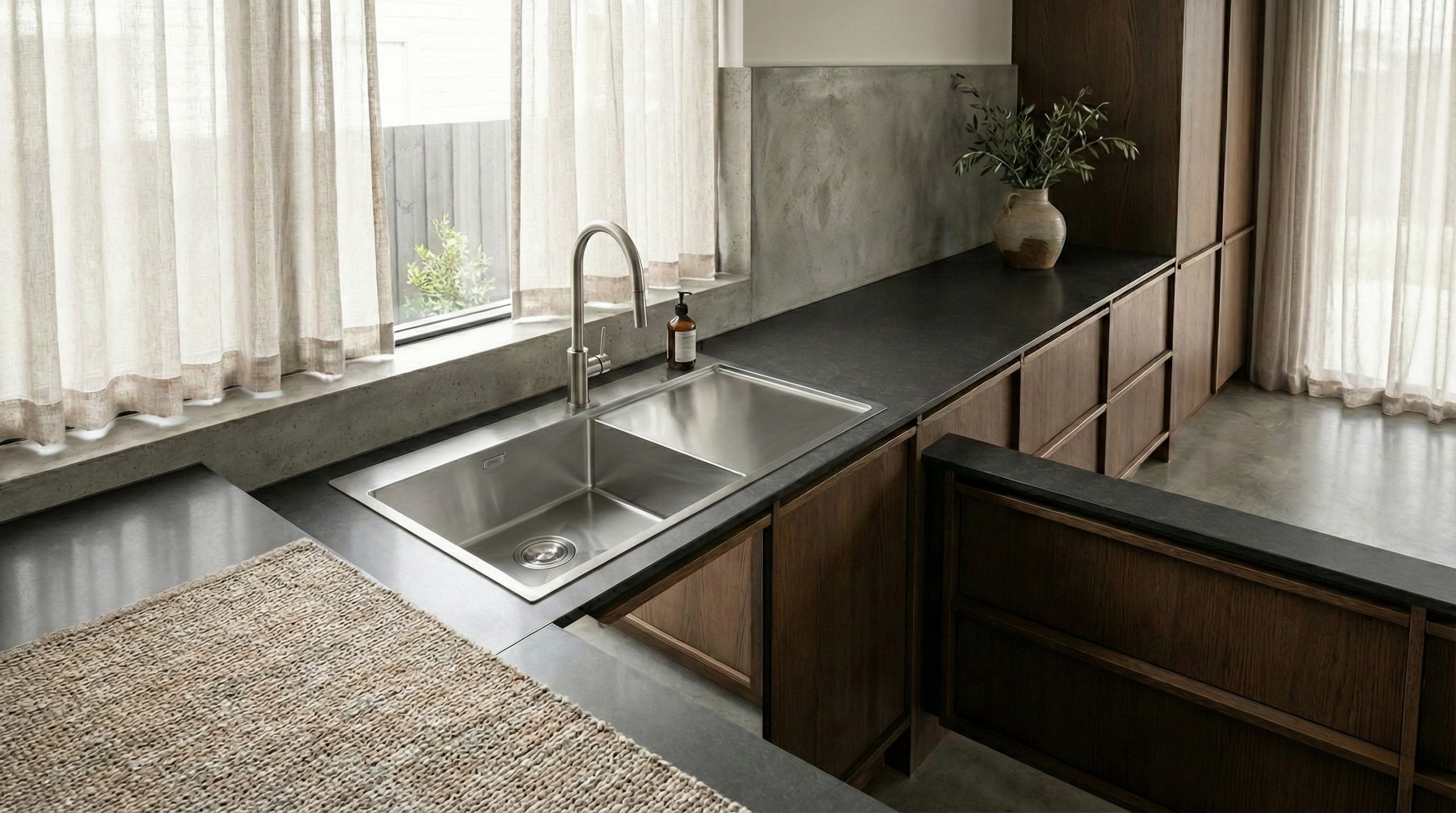 CRAUF Via Lattea 6174 inox (Stainless Steel) sağ hazneli mutfak evyesi