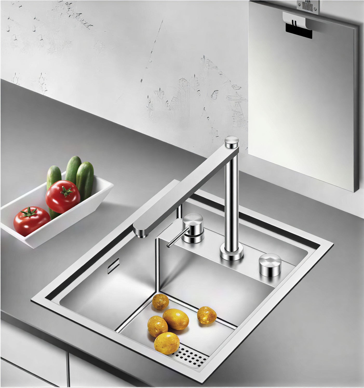 Crauf Lusso Secret Kitchen Sink 38cm 6390 Mutfak İçi Lifestyle Görseli